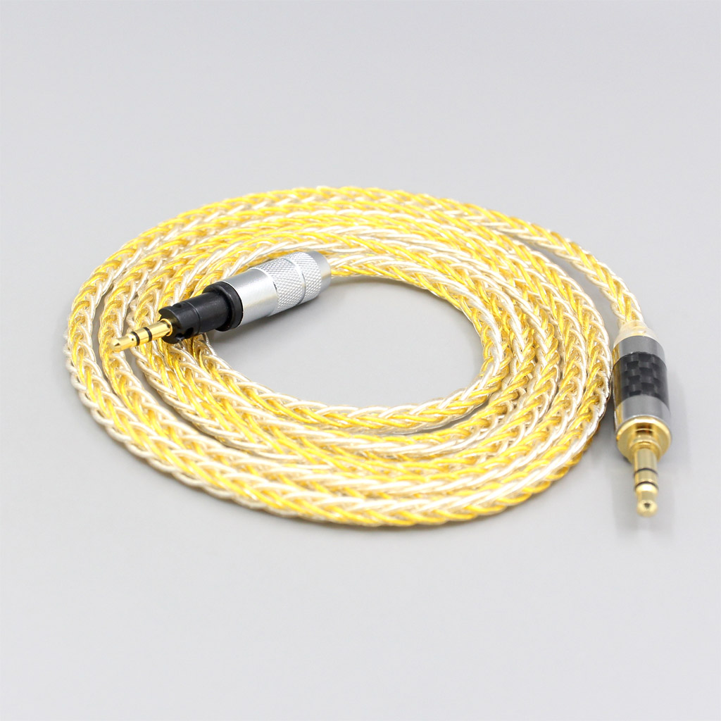 8 Core Silver Gold Plated Braided Earphone Cable For Sennheiser Momentum 1.0 2.0 On-Ear Headphones
