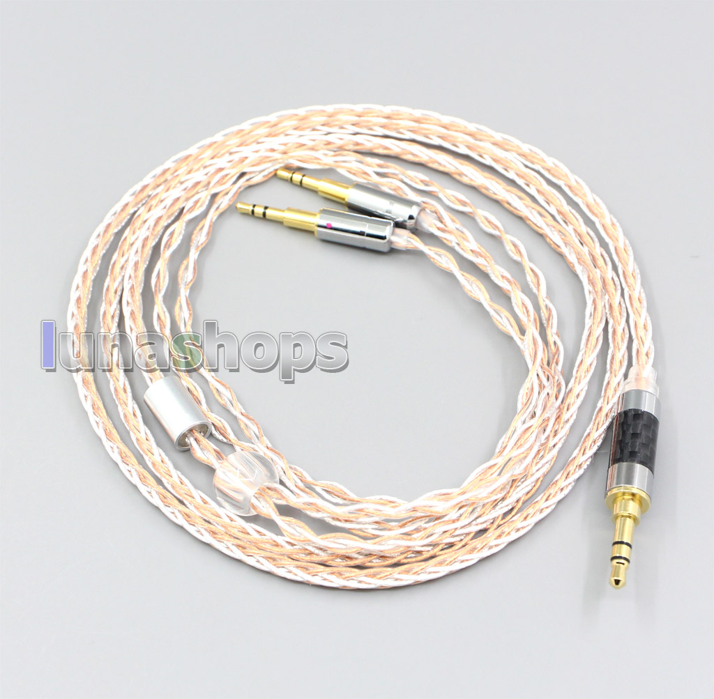 XLR 6.5mm 4.4mm 2.5mm 800 Wires Silver + OCC Headphone Cable For Oppo PM-1 PM-2 Planar Magnetic Headphone
