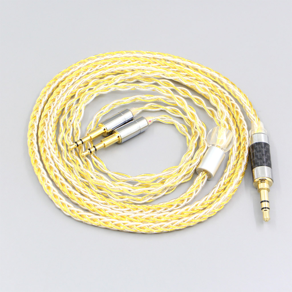 8 Core OCC Silver Gold Plated Braided Earphone Cable For Oppo PM-1 PM-2 Planar Magnetic 1MORE H1707 Sonus Faber Pryma