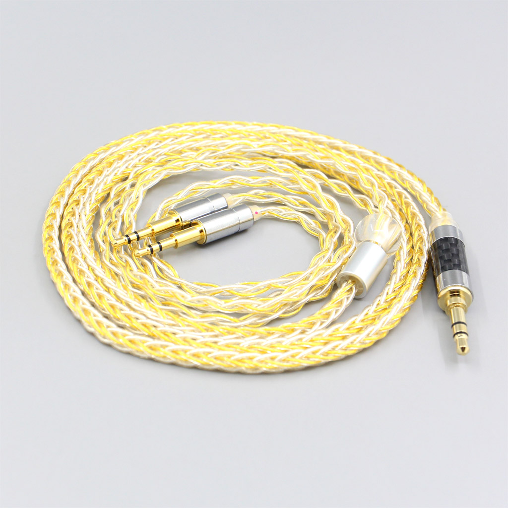 8 Core OCC Silver Gold Plated Braided Earphone Cable For Oppo PM-1 PM-2 Planar Magnetic 1MORE H1707 Sonus Faber Pryma