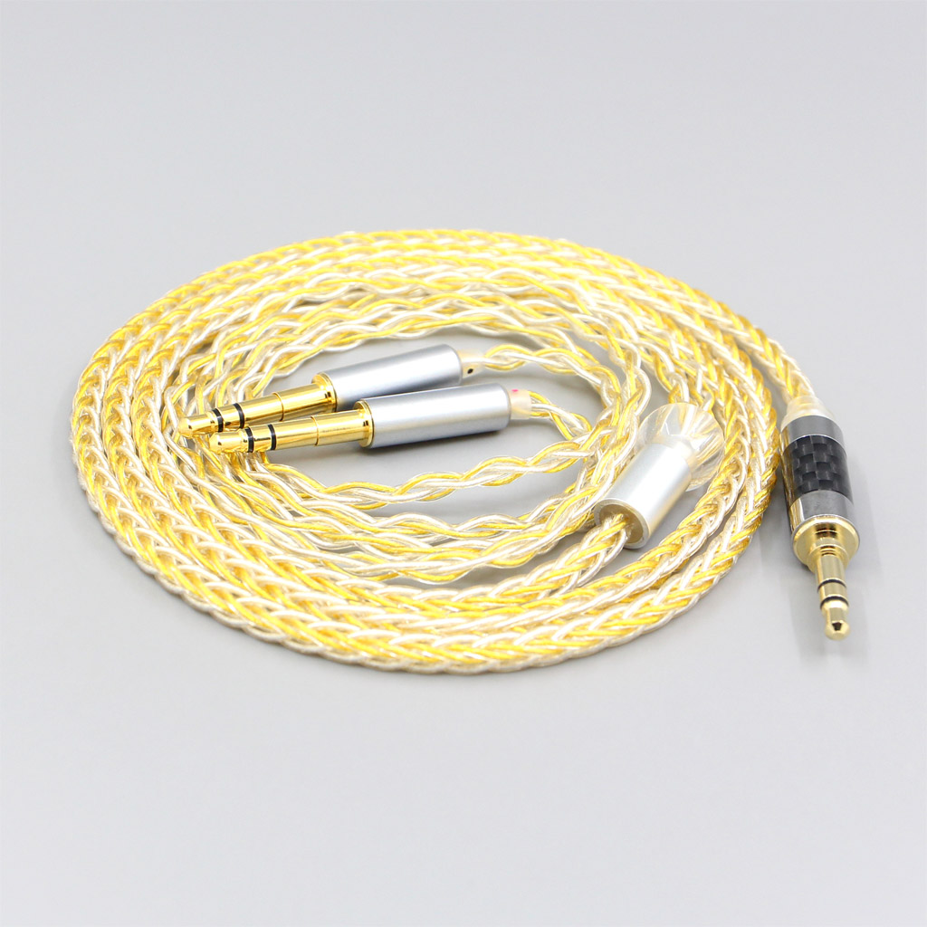 8 Core Silver Gold Plated Earphone Cable For Beyerdynamic T1 T5P II AMIRON HOME Denon AH-D600 AH-D7100 Headphone