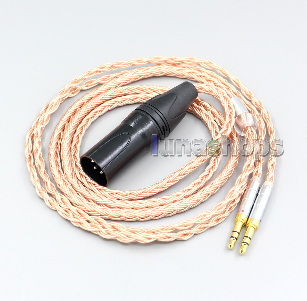 XLR 3 4 Pole 6.5mm 16 Core 7N OCC Headphone Cable For Beyerdynamic T1 T5P II AMIRON HOME 3.5mm Pin
