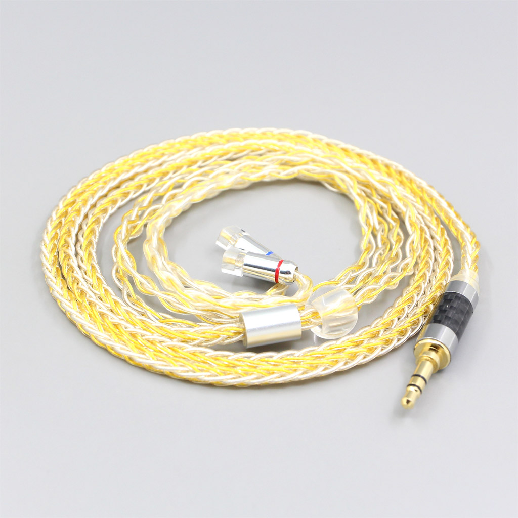 8 Core OCC Silver Gold Plated Braided Earphone Cable For UE11 UE18 pro QDC Gemini Gemini-S Anole V3-C V3-S V6-C