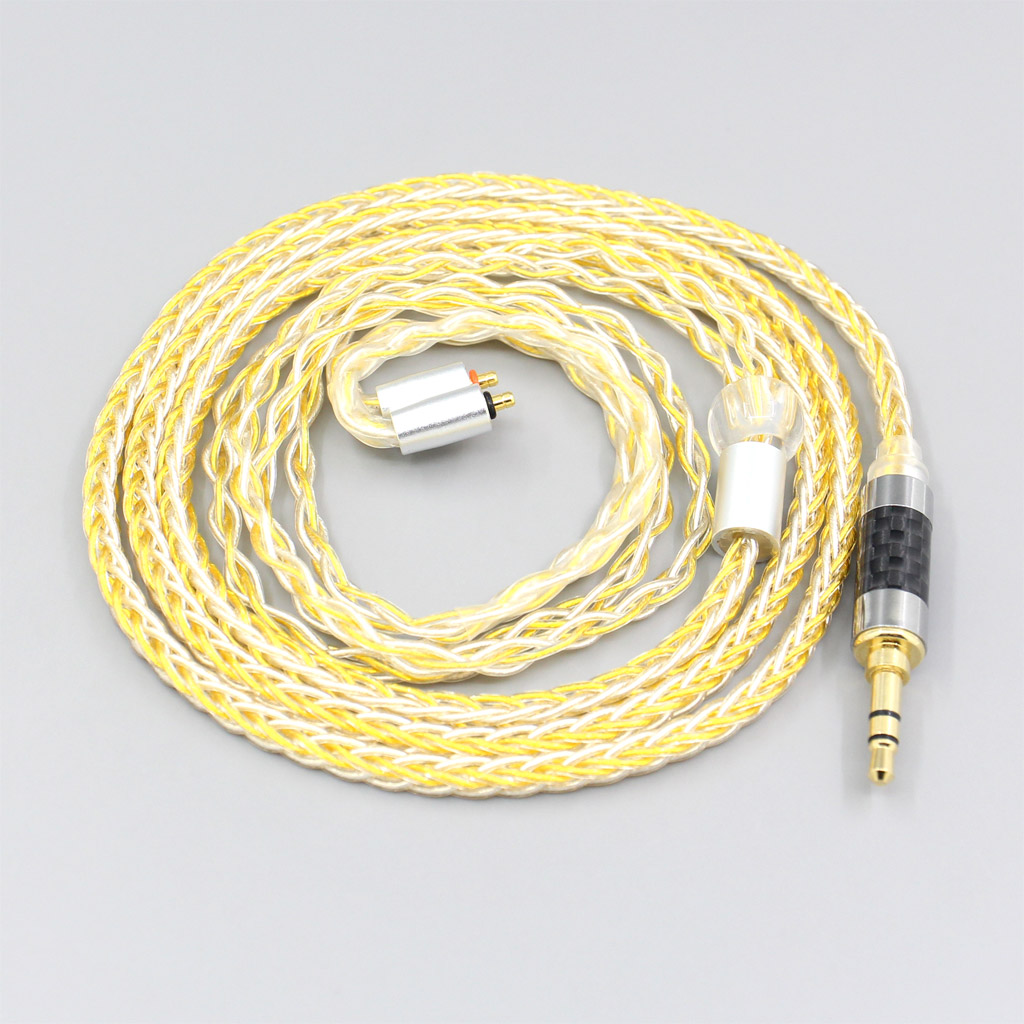 8 Core OCC Silver Gold Plated Braided Earphone Cable For UE Live UE6Pro Lighting SUPERBAX IPX
