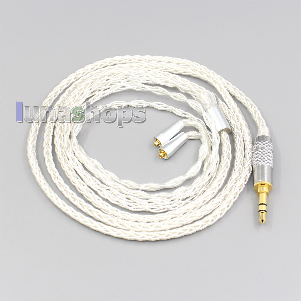 2.5mm 4.4mm XLR 8 Core Silver Plated  Earphone Cable For Westone W40 W50 W60 UM10 UM20 UM30 UM40 UM50 Pro