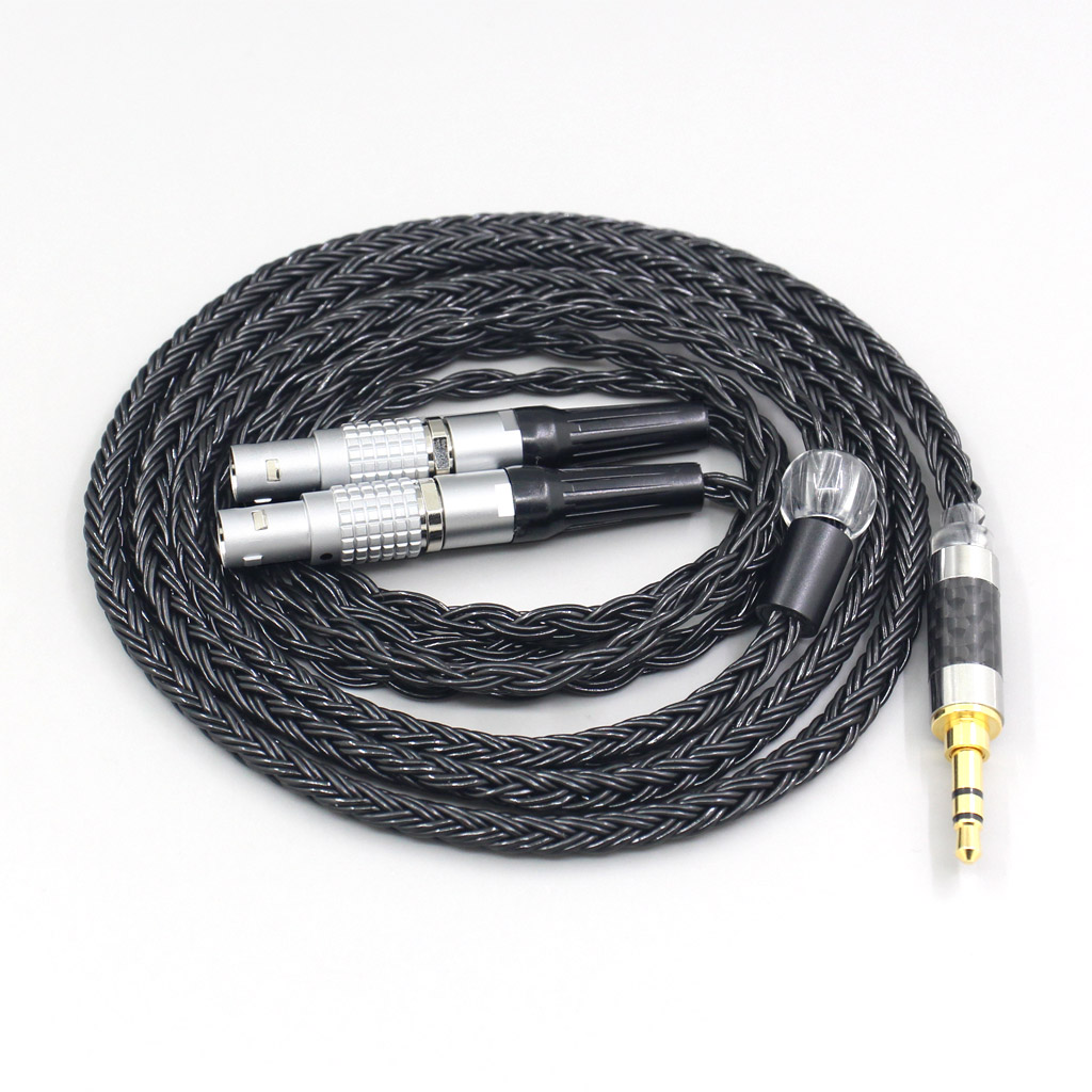 16 Core 7N OCC Black Braided Earphone Cable For Focal Utopia Fidelity Circumaural Headphone