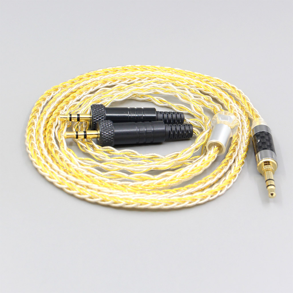 8 Core OCC Silver Gold Plated Braided Earphone Cable For Sony MDR-Z1R MDR-Z7 MDR-Z7M2 With Screw To Fix