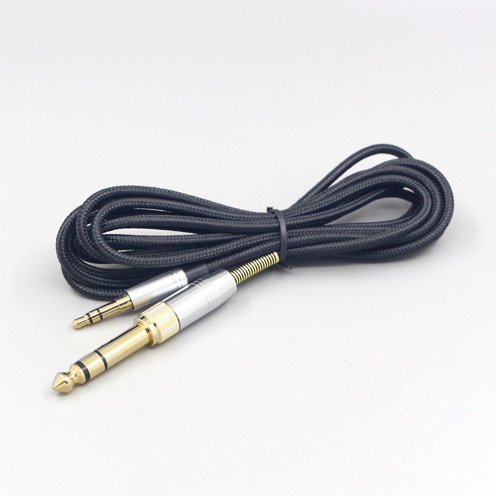 6.5mm 3.5mm Nylon Woven Net Coat Headphone Earphone Cable For Philips SHP9500 X2HR X1S SHB8850 SHB9850