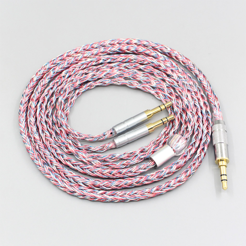 16 Core Silver OCC OFC Mixed Braided Cable For Philips Fidelio X3 Onkyo A800 Headphone 3.5mm Pin Headset