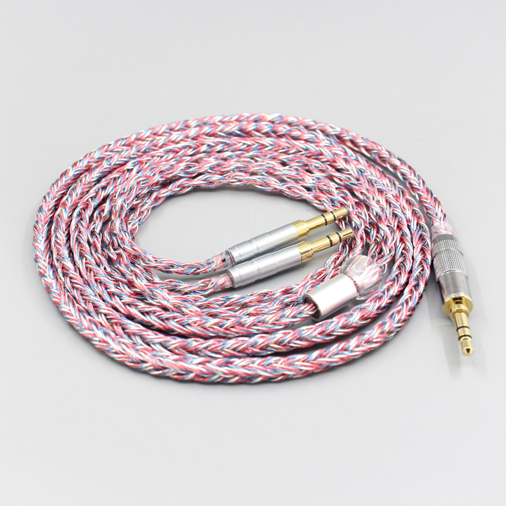 16 Core Silver OCC OFC Mixed Braided Cable For Philips Fidelio X3 Onkyo A800 Headphone 3.5mm Pin Headset