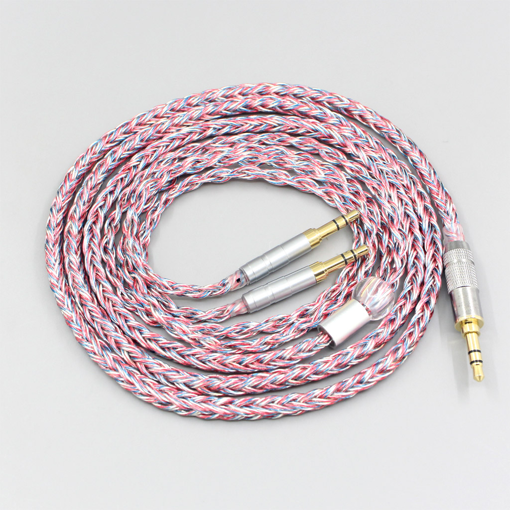 16 Core Silver OCC OFC Mixed Braided Cable For Philips Fidelio X3 Onkyo A800 Headphone 3.5mm Pin Headset