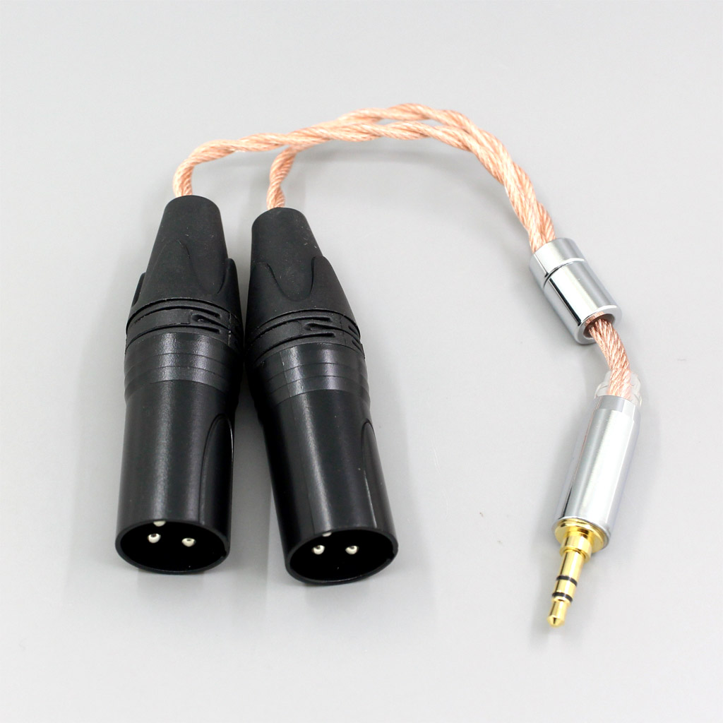 Graphene 7N OCC Shielding Coaxial Mixed Earphone Cable For 3.5m 2.5mm 4.4mm 6.5mm To Dual XLR 3 pole Male Cable