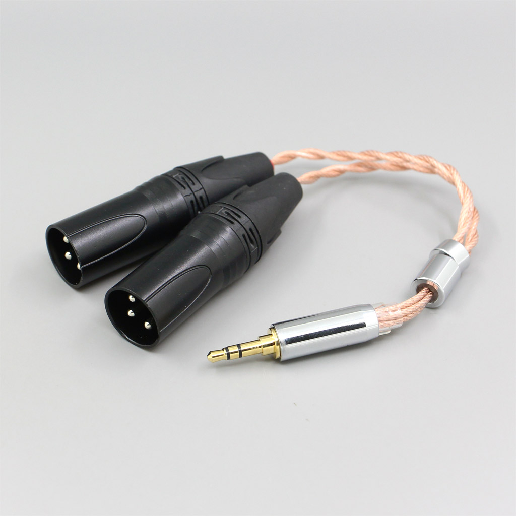 Graphene 7N OCC Shielding Coaxial Mixed Earphone Cable For 3.5m 2.5mm 4.4mm 6.5mm To Dual XLR 3 pole Male Cable