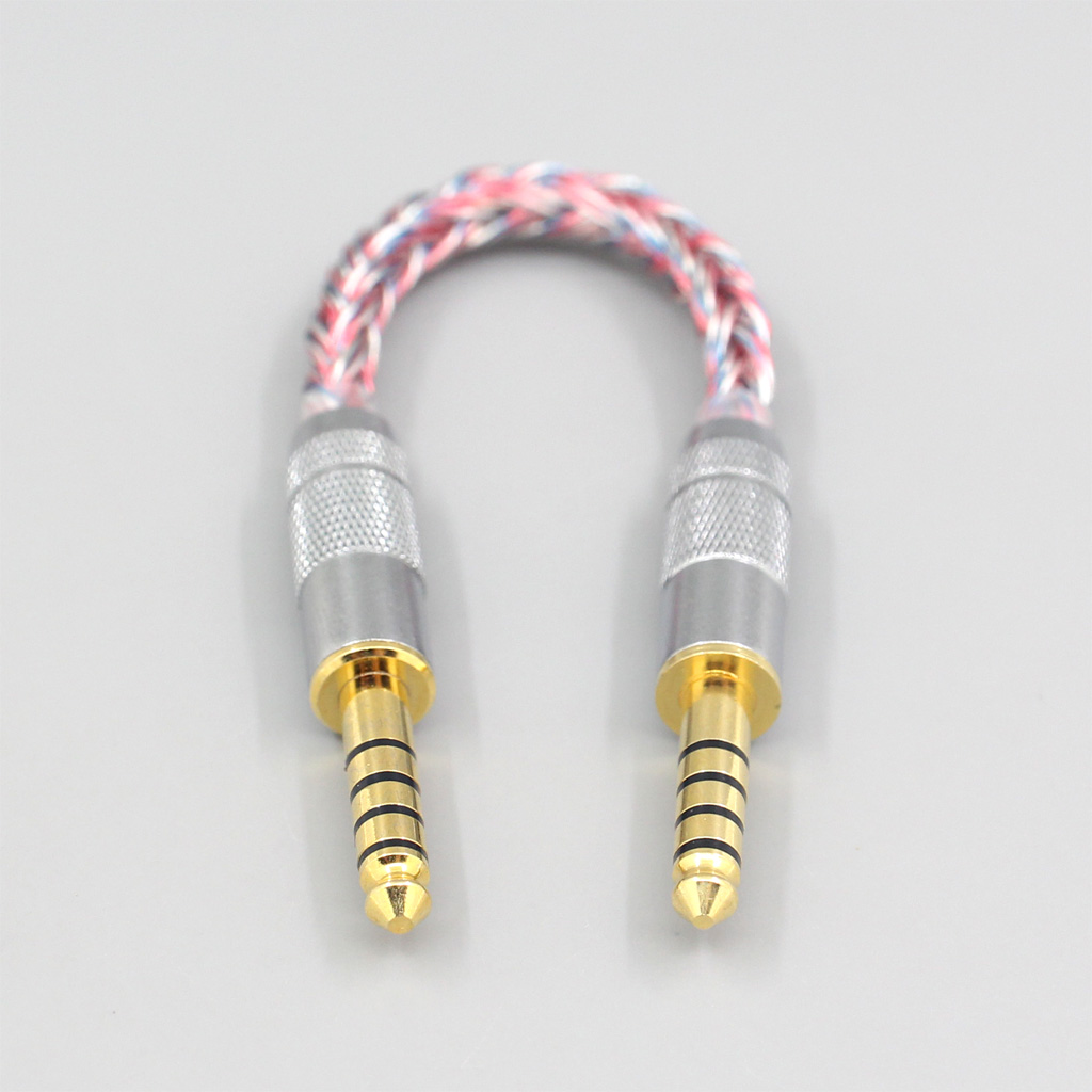 4.4mm Balanced Male to 4.4mm Balanced Male Audio Adapter 16 Core Silver OCC OFC Mixed Braided Cable 