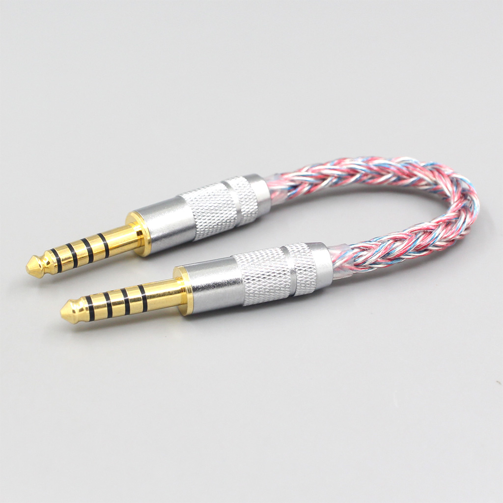 4.4mm Balanced Male to 4.4mm Balanced Male Audio Adapter 16 Core Silver OCC OFC Mixed Braided Cable 