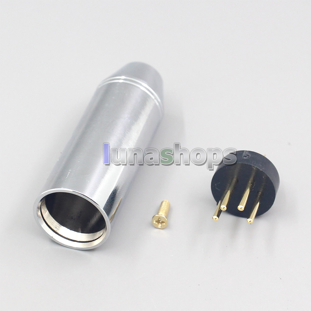 500pcs Custom Full Metal XLR Gold plated 4pin Male Adapters For DIY Custom Earphone Headphone Cable