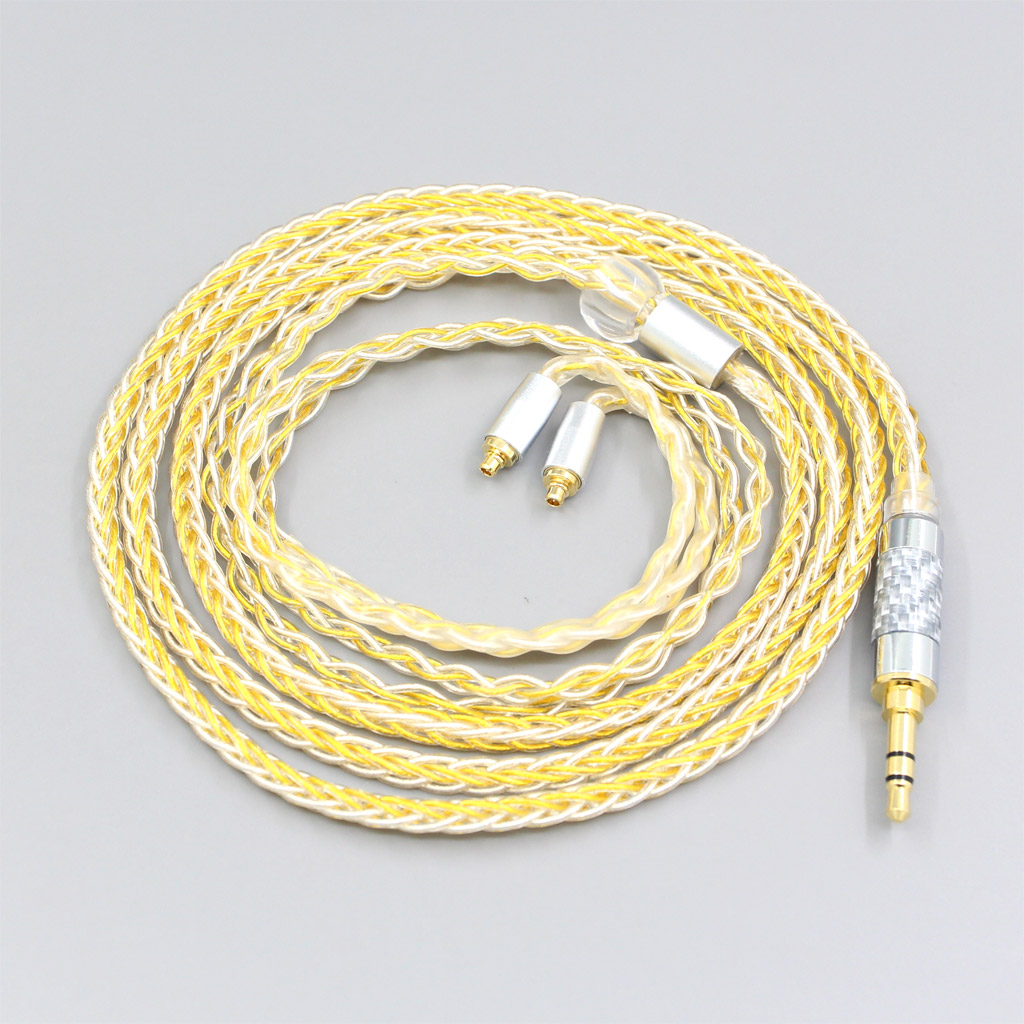 6.5mm 2.5mm 4.4mm 8 Core Silver Gold Plated Braided Earphone Cable For AKG N5005 N30 N40 MMCX Sennheiser IE300