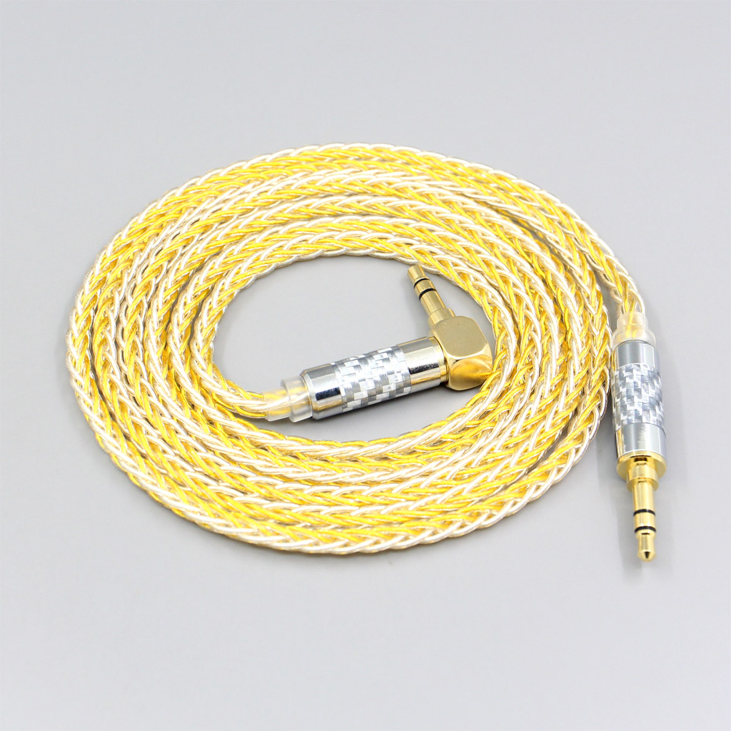 8 Core Silver Gold Plated Earphone Cable For Fostex T50RP Mk3 T40RP Mk2 T20RP Mk2 Dekoni Audio Blue Headphone