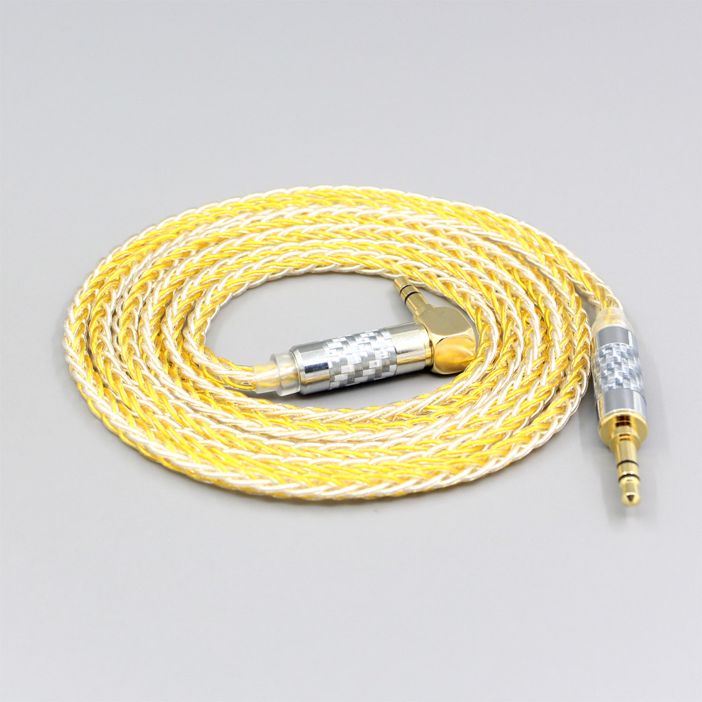 8 Core Silver Gold Plated Earphone Cable For Fostex T50RP Mk3 T40RP Mk2 T20RP Mk2 Dekoni Audio Blue Headphone