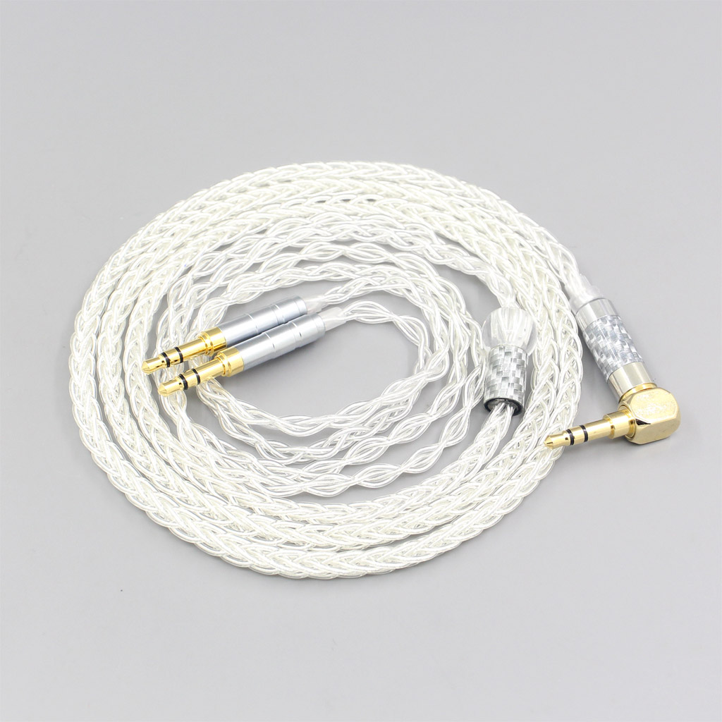 99% Pure Silver 8 Core Headphone Cable For Denon AH-D600 D7100 Hifiman Sundara Ananda HE1000se HE6se he400