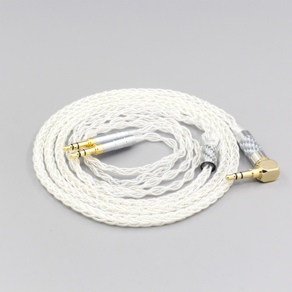 99% Pure Silver 8 Core Headphone Cable For Denon AH-D600 D7100 Hifiman Sundara Ananda HE1000se HE6se he400