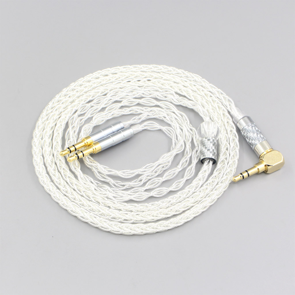 99% Pure Silver 8 Core Headphone Cable For Denon AH-D600 D7100 Hifiman Sundara Ananda HE1000se HE6se he400