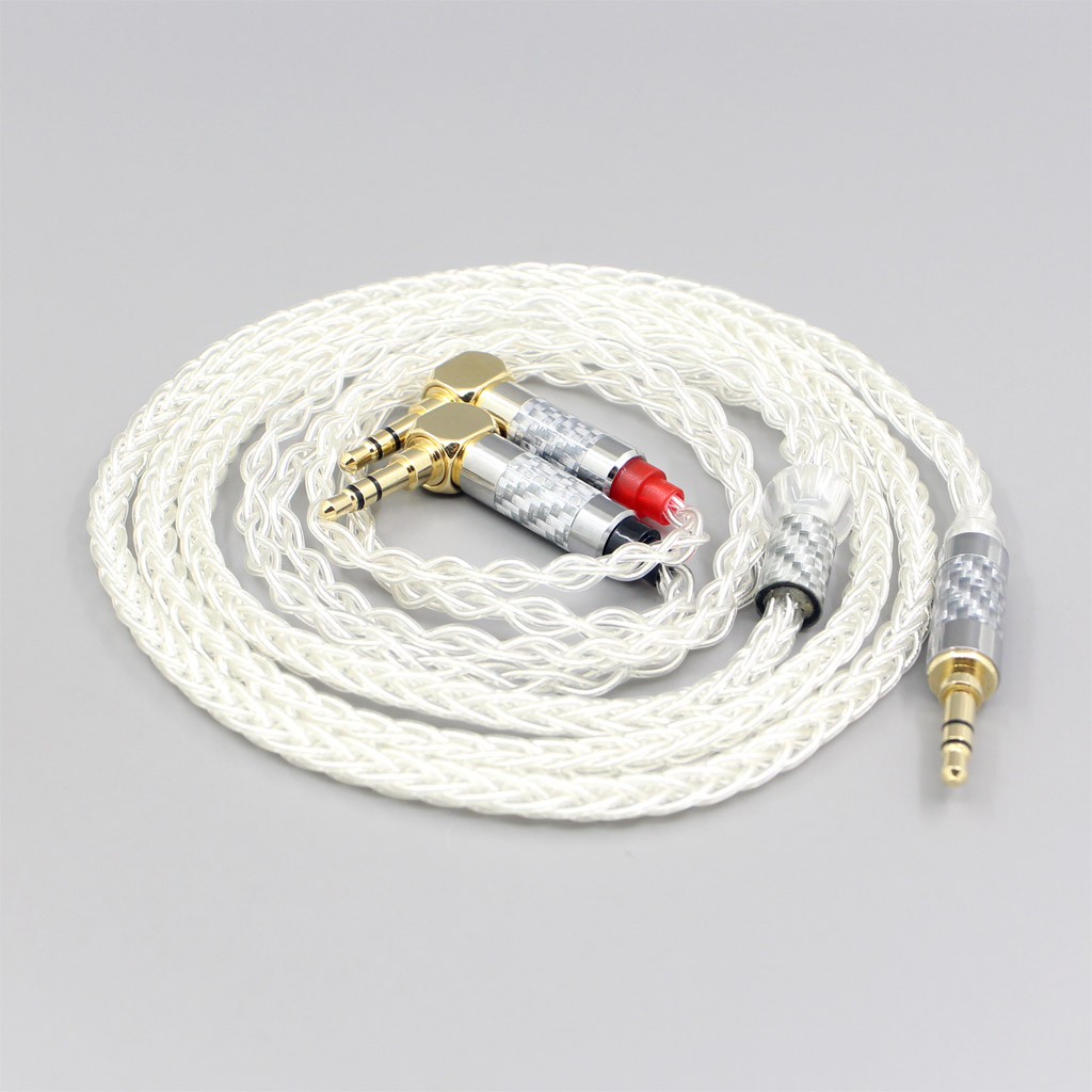 2.5mm 4.4mm 99% Pure Silver 8 Core Headphone Earphone Cable For Verum 1 One Headset L Shape 3.5mm Pin Headphone