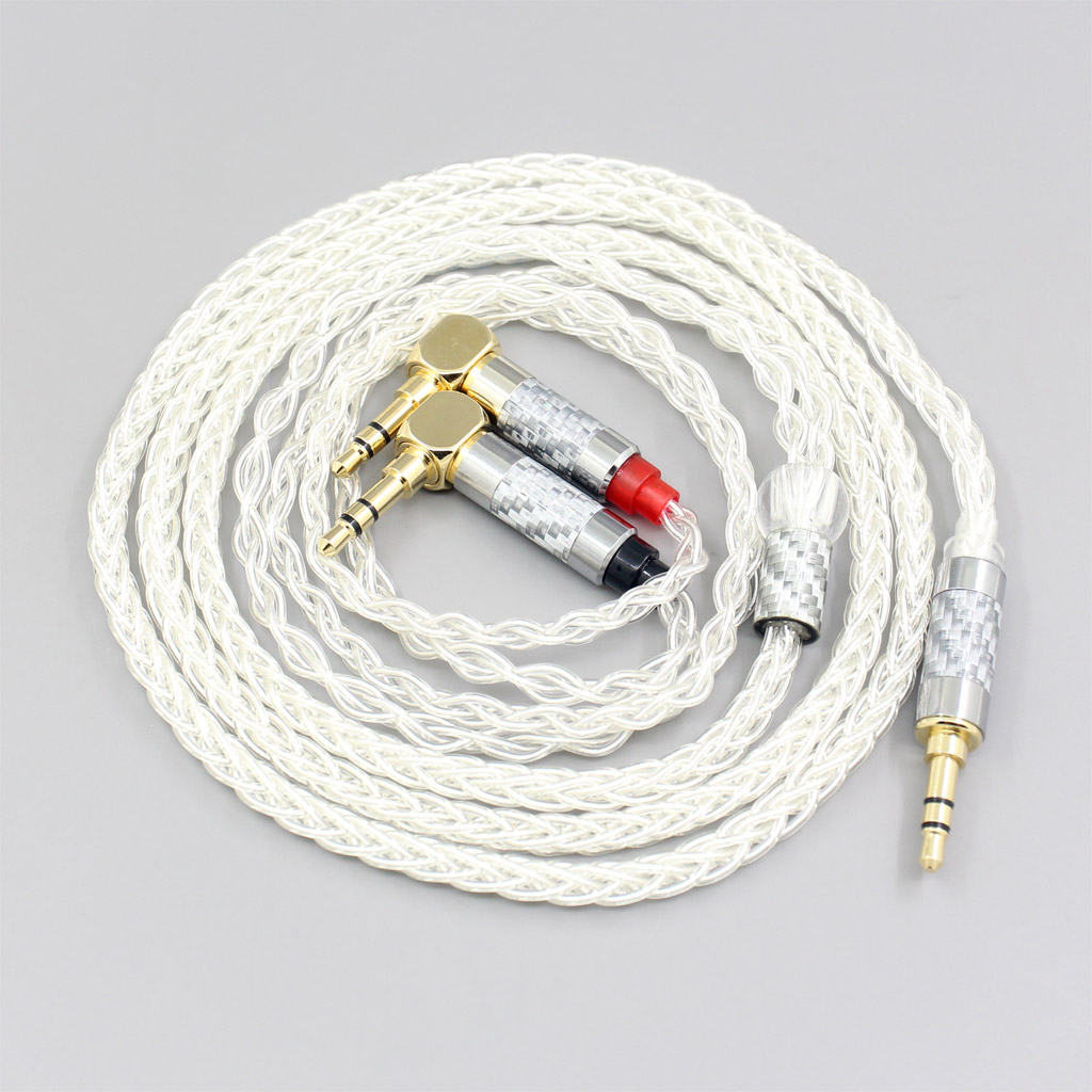 2.5mm 4.4mm 99% Pure Silver 8 Core Headphone Earphone Cable For Verum 1 One Headset L Shape 3.5mm Pin Headphone