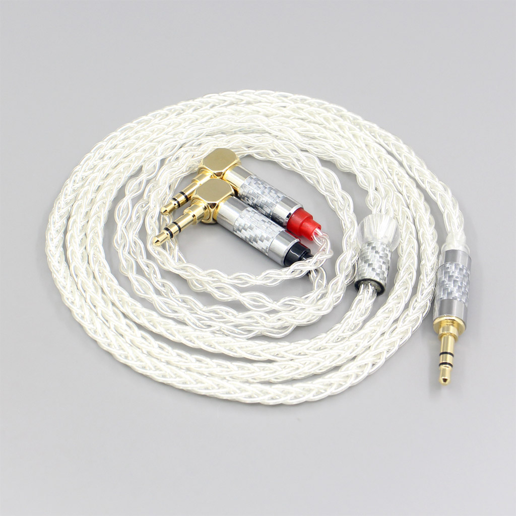 2.5mm 4.4mm 99% Pure Silver 8 Core Headphone Earphone Cable For Verum 1 One Headset L Shape 3.5mm Pin Headphone