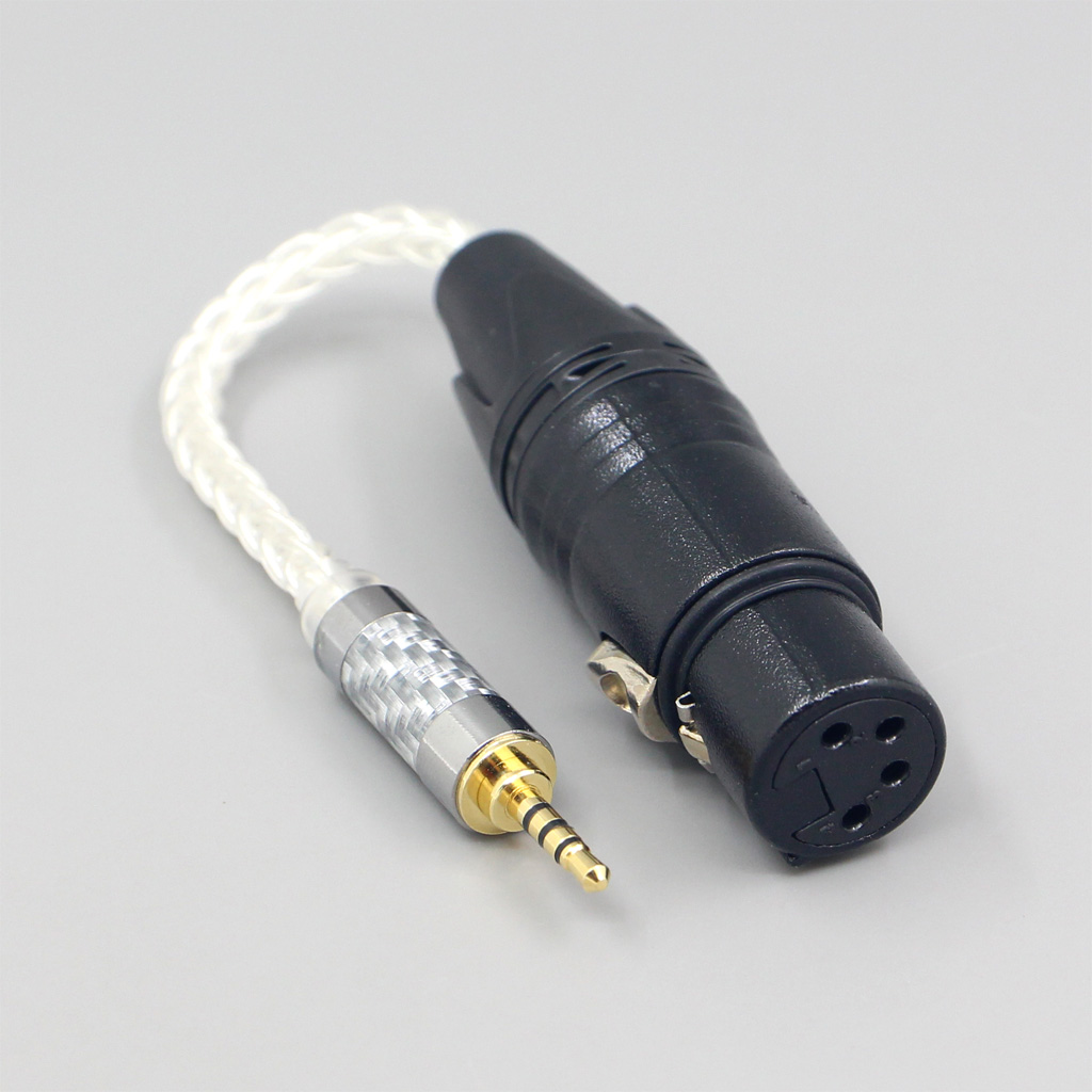 99% Pure Silver 8 Core Cable For 3.5mm 2.5mm 4.4mm 6.5mm Type C To XLR 4 pole Female Converter 