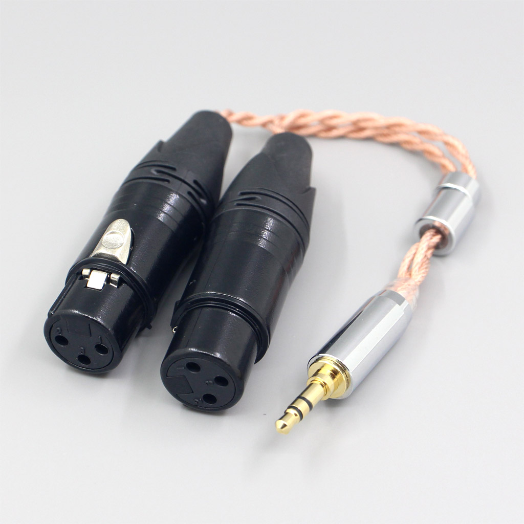 Graphene 7N OCC Shielding Coaxial Mixed Earphone Cable For 3.5m 2.5mm 4.4mm 6.5mm To Dual XLR 3 pole Female