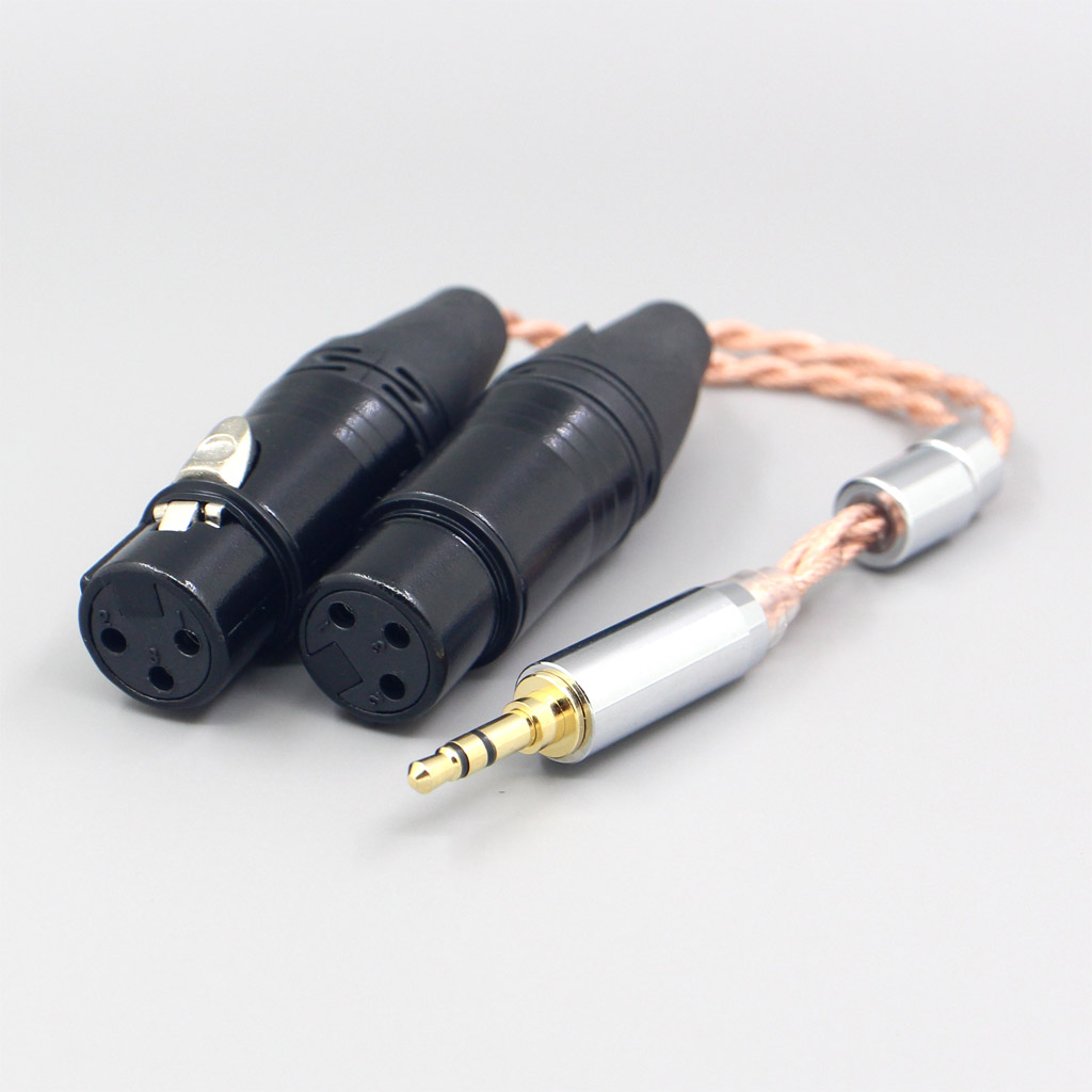 Graphene 7N OCC Shielding Coaxial Mixed Earphone Cable For 3.5m 2.5mm 4.4mm 6.5mm To Dual XLR 3 pole Female