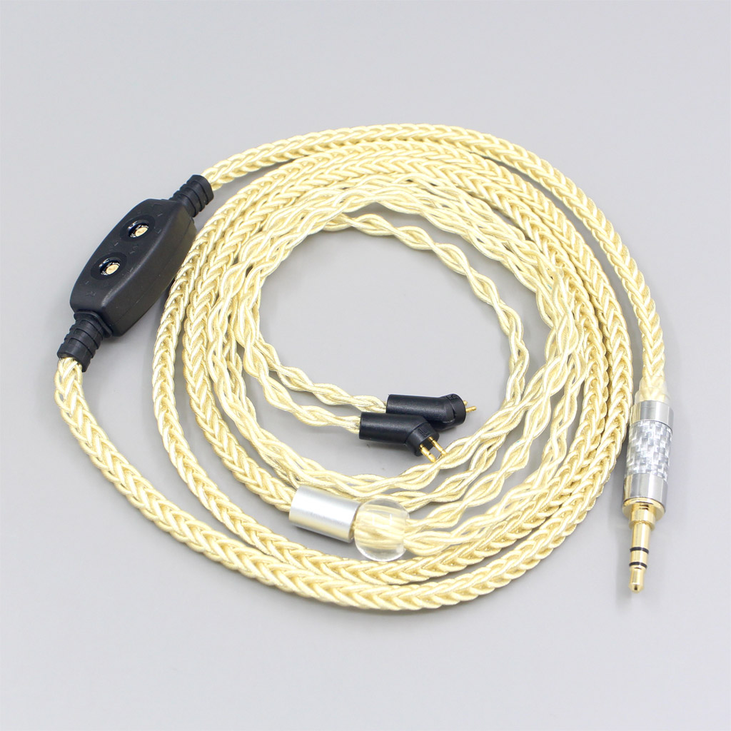 8 Core Gold Plated + Palladium Silver OCC Alloy Cable For Etymotic ER4B ER4PT ER4S ER6I ER4 2pin Earphone 0-100ohm Adjustable