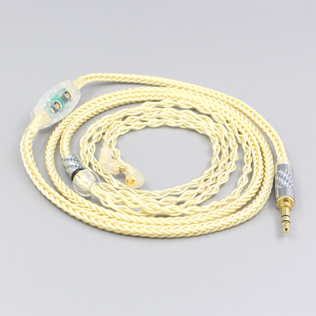 8 Core Gold Plated + Palladium Silver OCC Alloy Cable For Etymotic ER4SR ER4XR ER3XR ER3SE ER2XR ER2SE 0-100Ohm