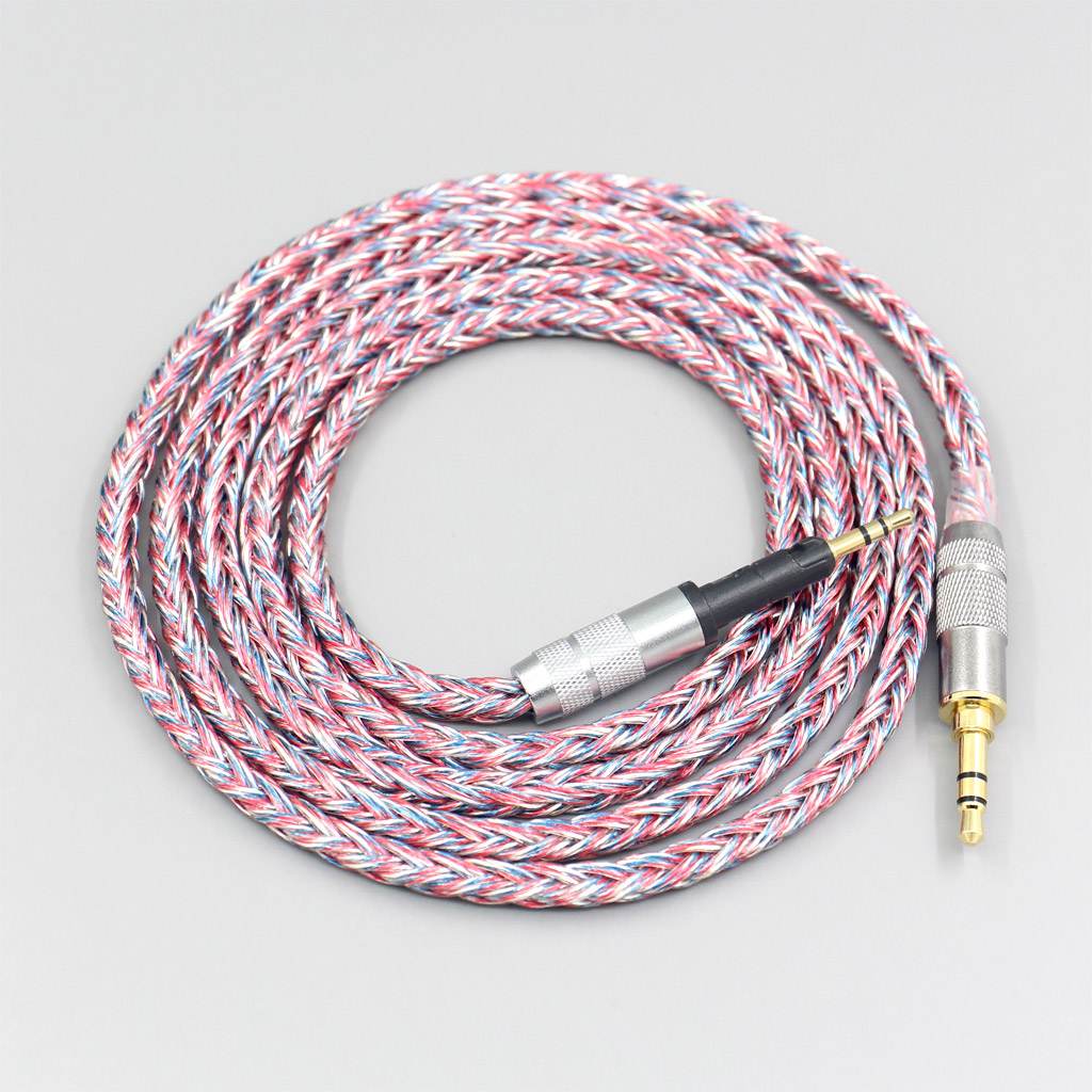 16 Core Silver OCC OFC Mixed Braided Cable For Sennheiser HD6 HD7 HD8 MIX DJ HD595 Earphone Headset Headphone