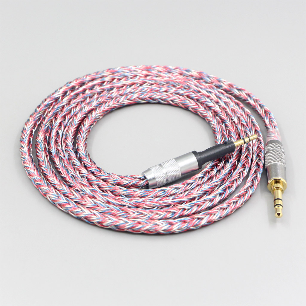 16 Core Silver OCC OFC Mixed Braided Cable For Sennheiser HD6 HD7 HD8 MIX DJ HD595 Earphone Headset Headphone