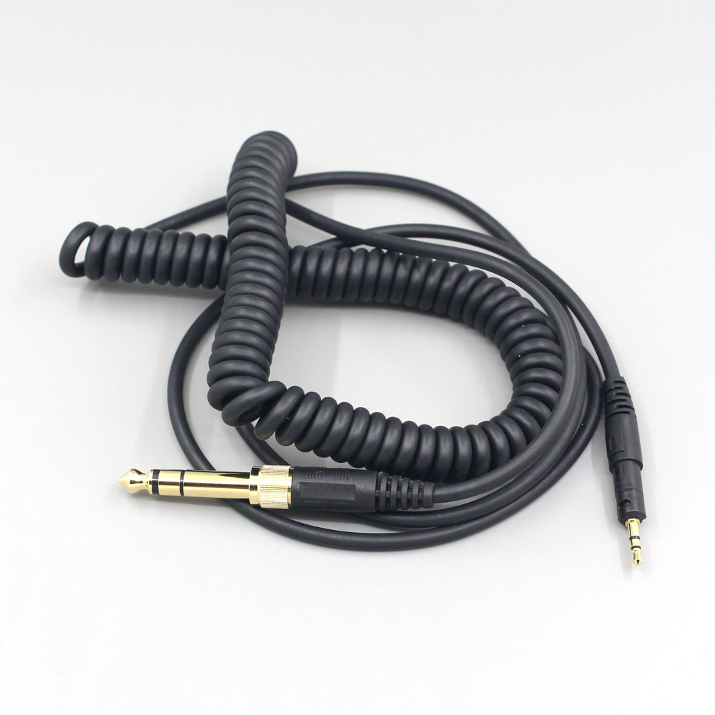 3.5mm 6.5mm Plug Coiled Headphone Earphone Cable For Audio Technica ATH-M50x ATH-M40x