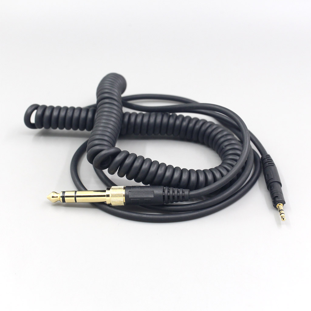 3.5mm 6.5mm Plug Coiled Headphone Earphone Cable For Audio Technica ATH-M50x ATH-M40x