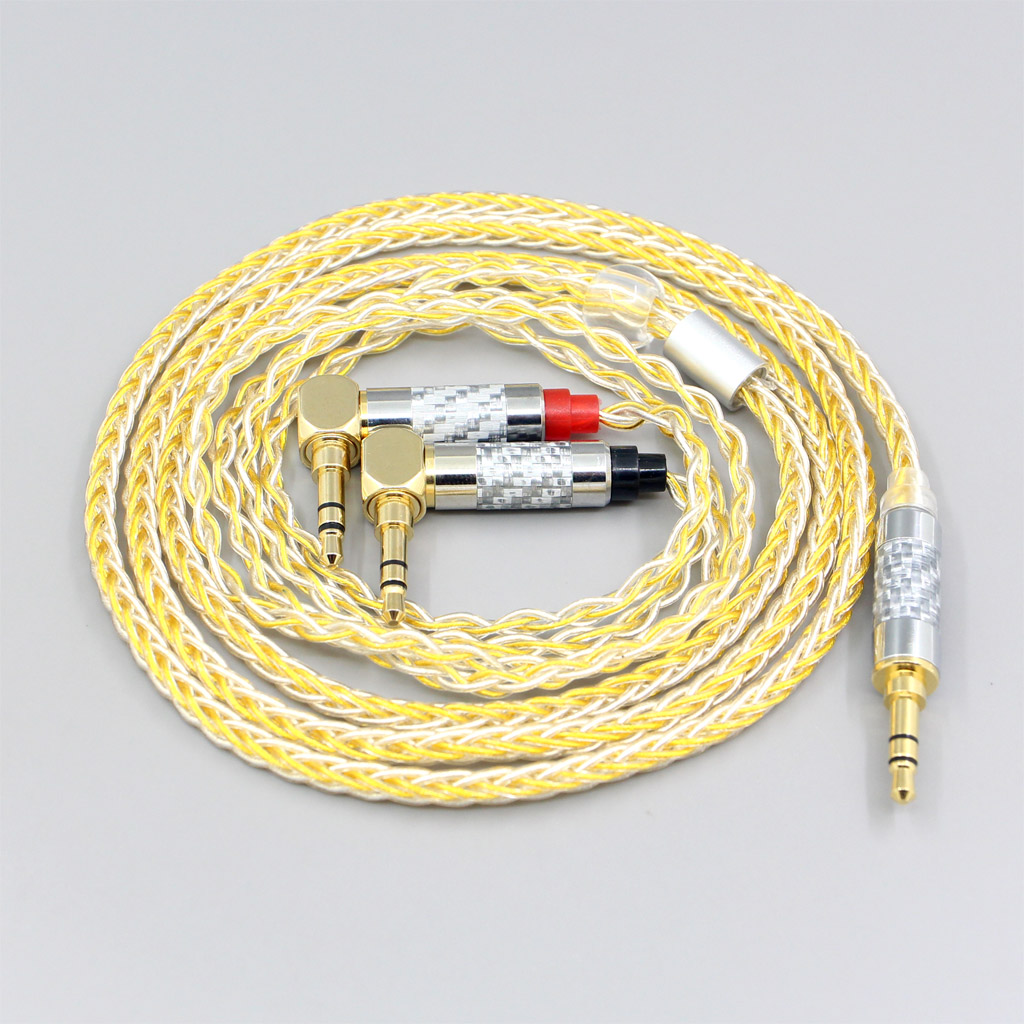 8 Core Silver Gold Plated Earphone Cable For Verum 1 One Headset L Shape 3.5mm Pin Headphone