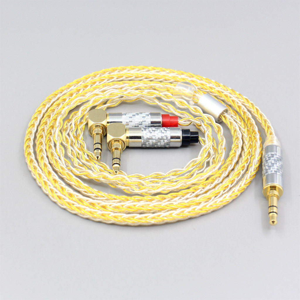 8 Core Silver Gold Plated Earphone Cable For Verum 1 One Headset L Shape 3.5mm Pin Headphone