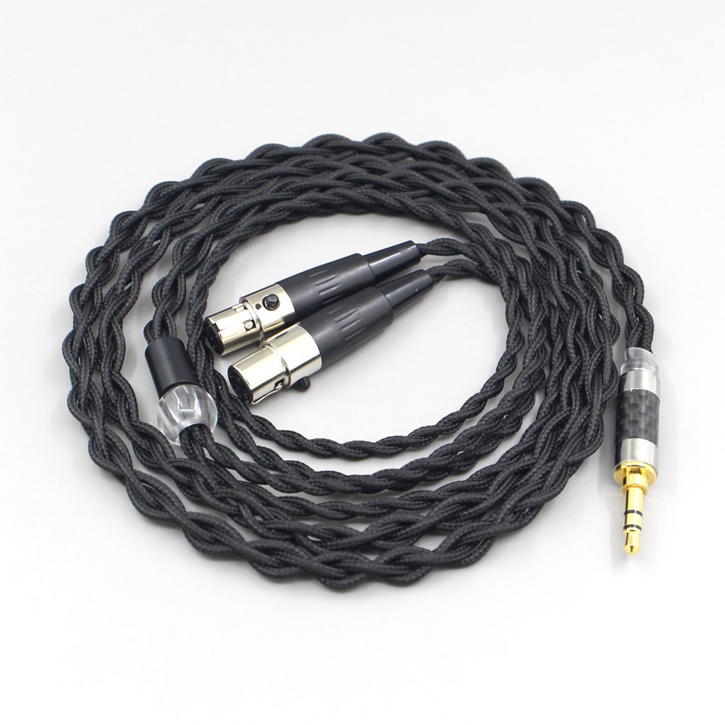 Pure 99% Silver Inside Headphone Nylon Cable For Audeze LCD-3 LCD-2 LCD-X LCD-XC LCD-4z LCD-MX4 LCD-GX Headset earphone