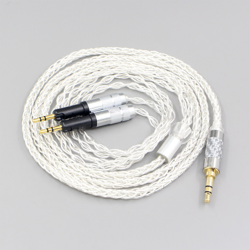 4.4mm 6.35mm xlr 2.5mm 8 Core Transparent Silver Plated Braided Earphone Headphone Cable For Audio-Technica ATH-R70X