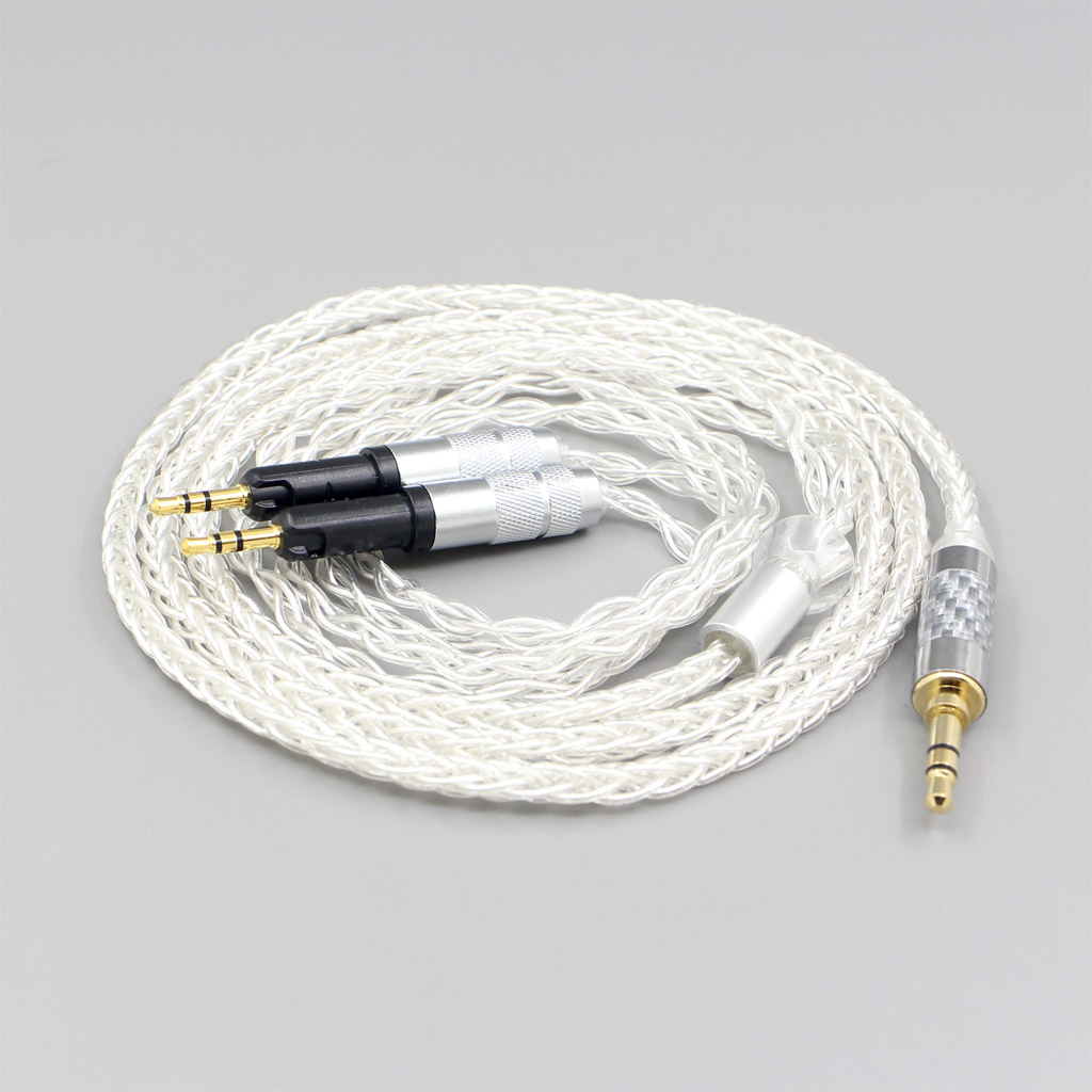 4.4mm 6.35mm xlr 2.5mm 8 Core Transparent Silver Plated Braided Earphone Headphone Cable For Audio-Technica ATH-R70X