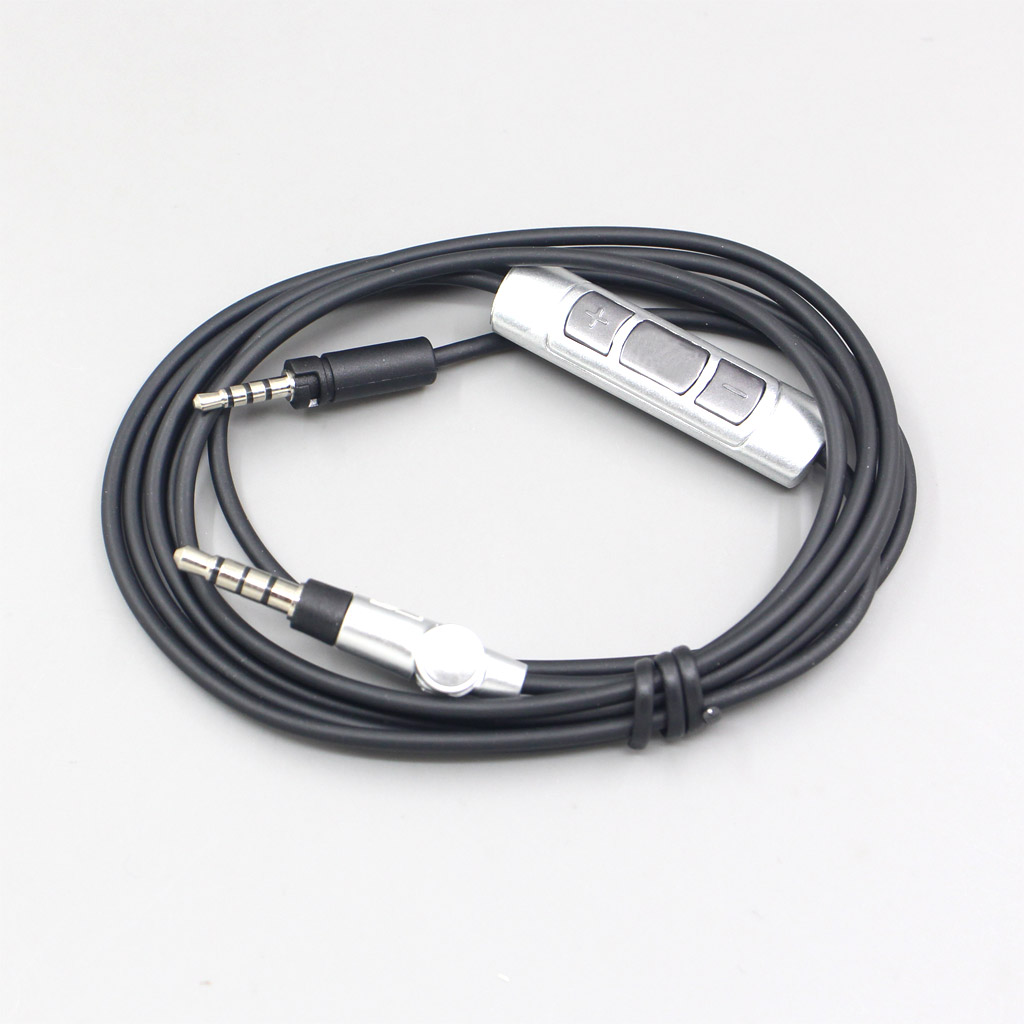 Black Red Cable Remote Mic for Sennheiser Momentum 1.0 2.0 Over-Ear On-Ear Headphones