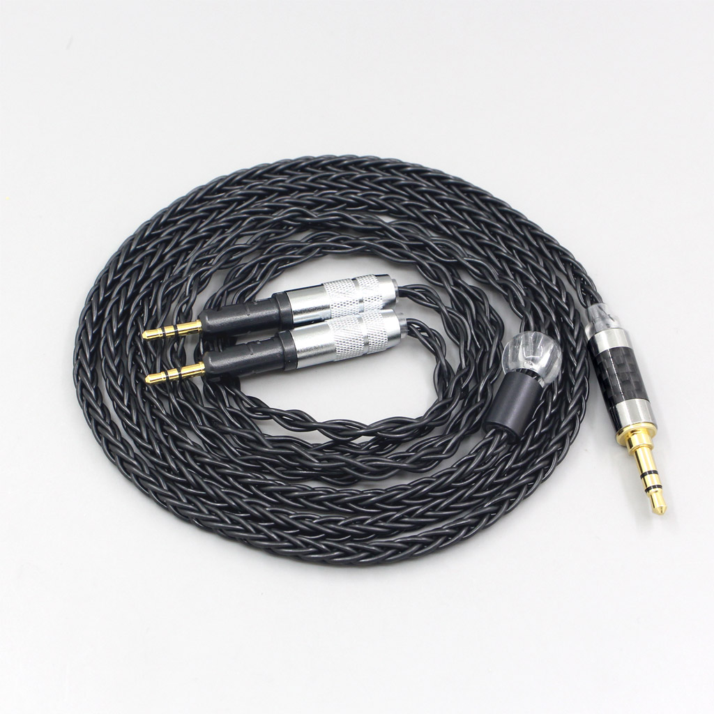 8 Core black Silver Plated Braided Earphone Headphone Cable For Audio-Technica ATH-R70X