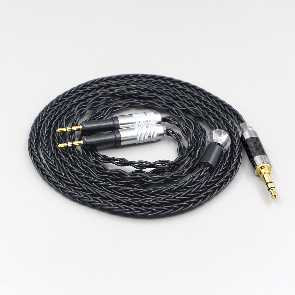 8 Core black Silver Plated Braided Earphone Headphone Cable For Audio-Technica ATH-R70X