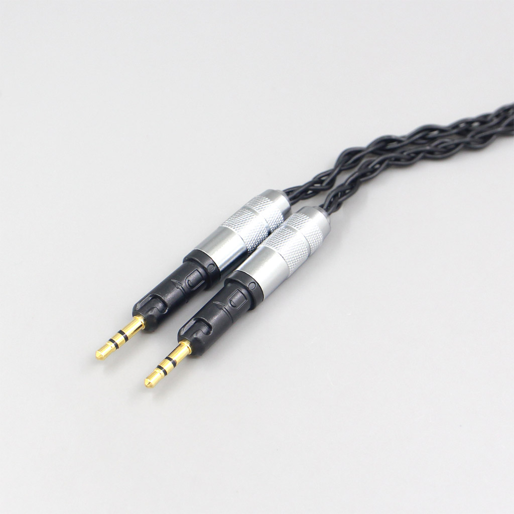 8 Core black Silver Plated Braided Earphone Headphone Cable For Audio-Technica ATH-R70X