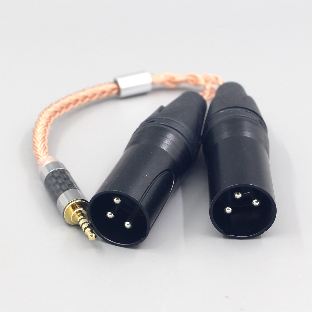 16 Core 99% 7N OCC Copper Earphone Cable For 3.5m 2.5mm 4.4mm 6.5mm To Dual XLR 3 pole Male Cable