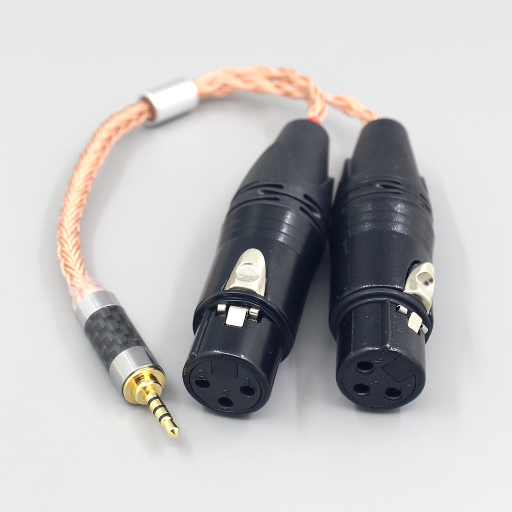 16 Core 99% 7N OCC Copper Earphone Cable For 3.5m 2.5mm 4.4mm 6.5mm To Dual XLR 3 pole Female Cable