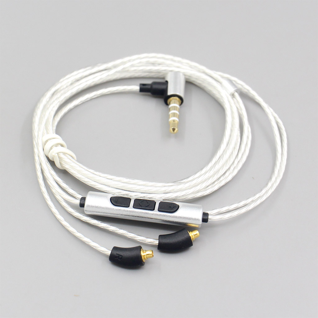 MMCX Silver Plated Earphone with mic Remote Cable For xelento Remote t8ie Headset